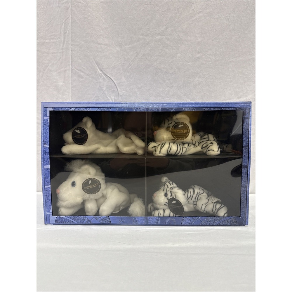 Siegfried & Roy The Magic Box White Tiger Lion Plush Set Of 4 1999 In Box VTG